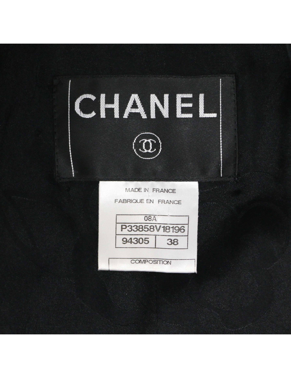 Veste CHANEL T38 tweed noir