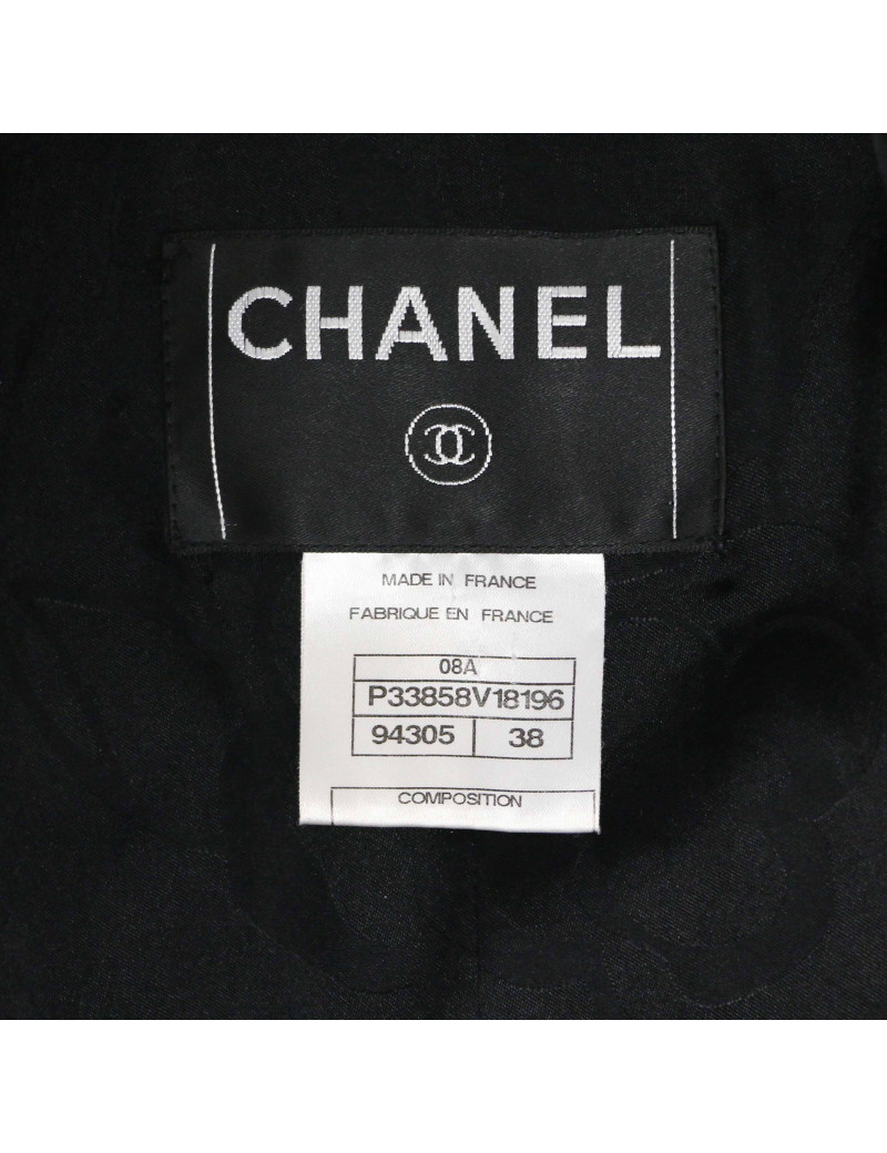 Veste CHANEL T38 tweed noir