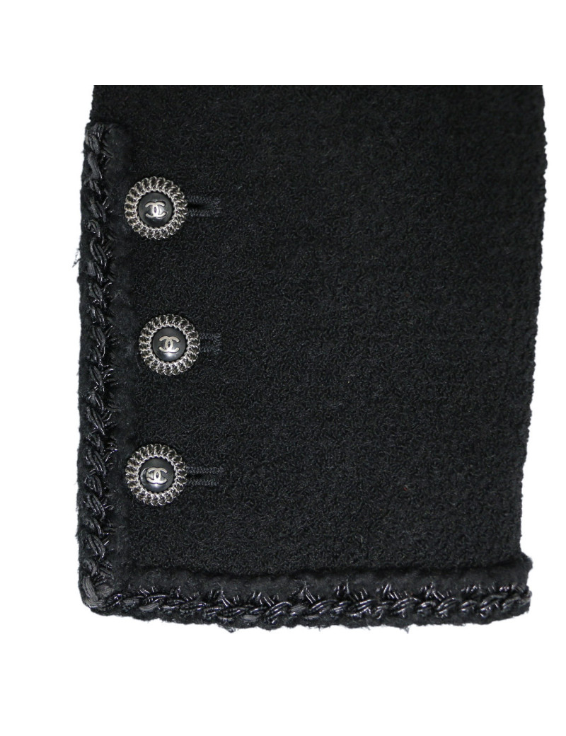 Veste CHANEL T38 tweed noir
