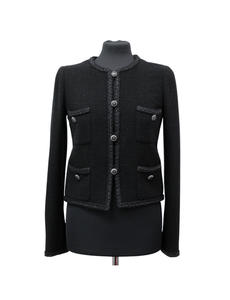 Veste CHANEL T38 tweed noir