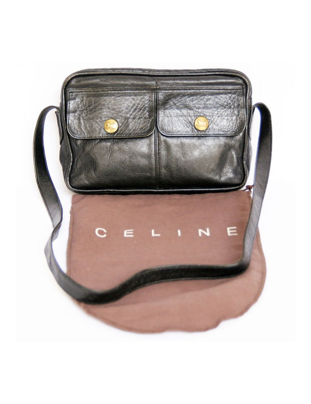 Petit sac CELINE en cuir noir