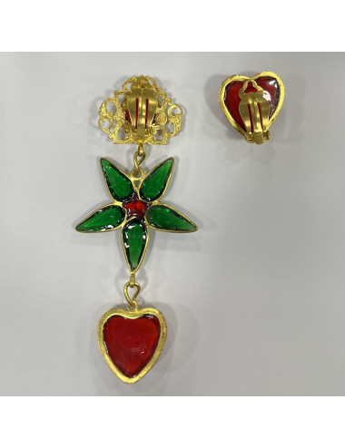 Clou MARGUERITE DE VALOIS coeur pate de verre 2