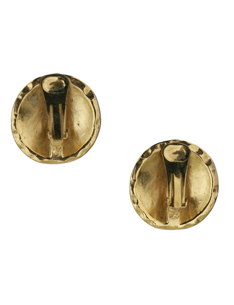 Clips CHANEL matelassé doré Vintage