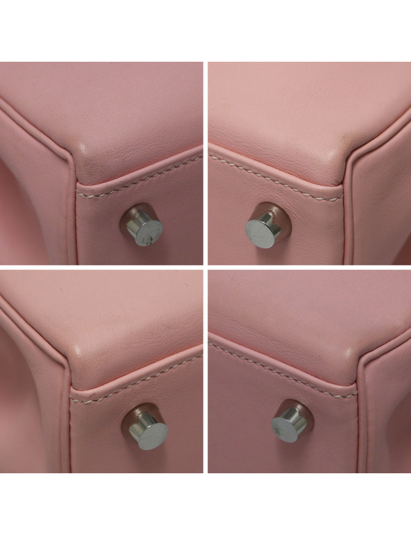 Sac HERMES Kelly 25 rose Sakura cuir swift