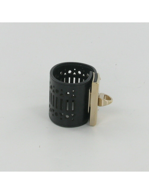 Manchette SERGIO ROSSI en cuir noir