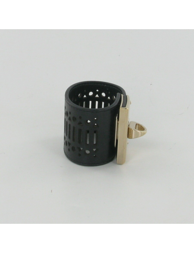 SERGIO ROSSI cuff black leather