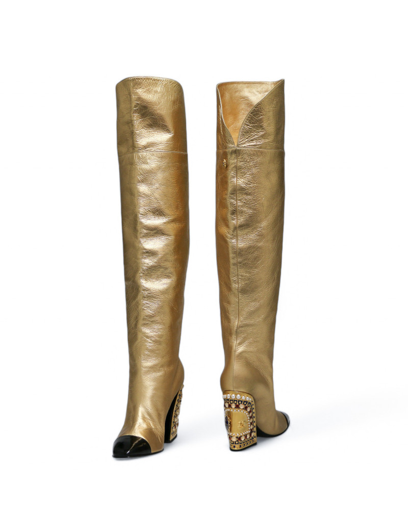 Robe pull T 38 CHANEL laine noire et blanche imprimé géométrique