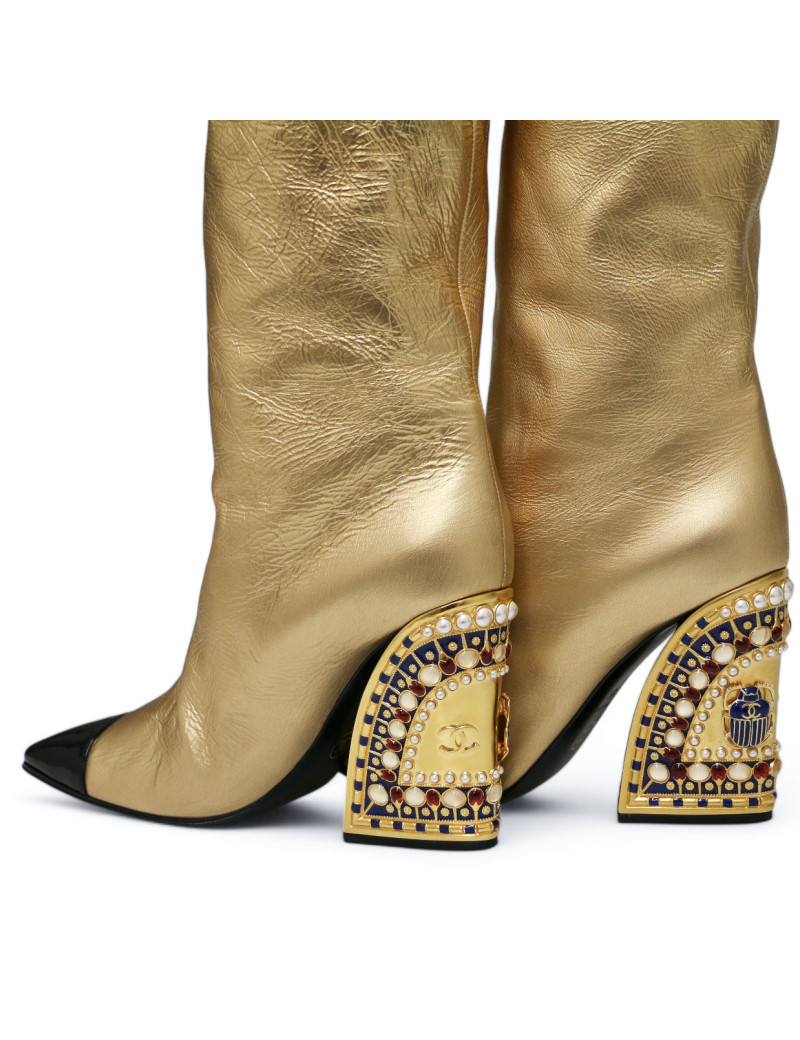 Robe pull T 38 CHANEL laine noire et blanche imprimé géométrique