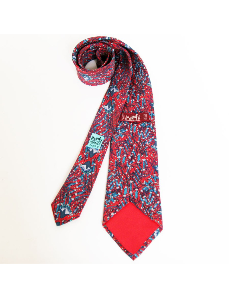 Cravate HERMES en soie rouge 