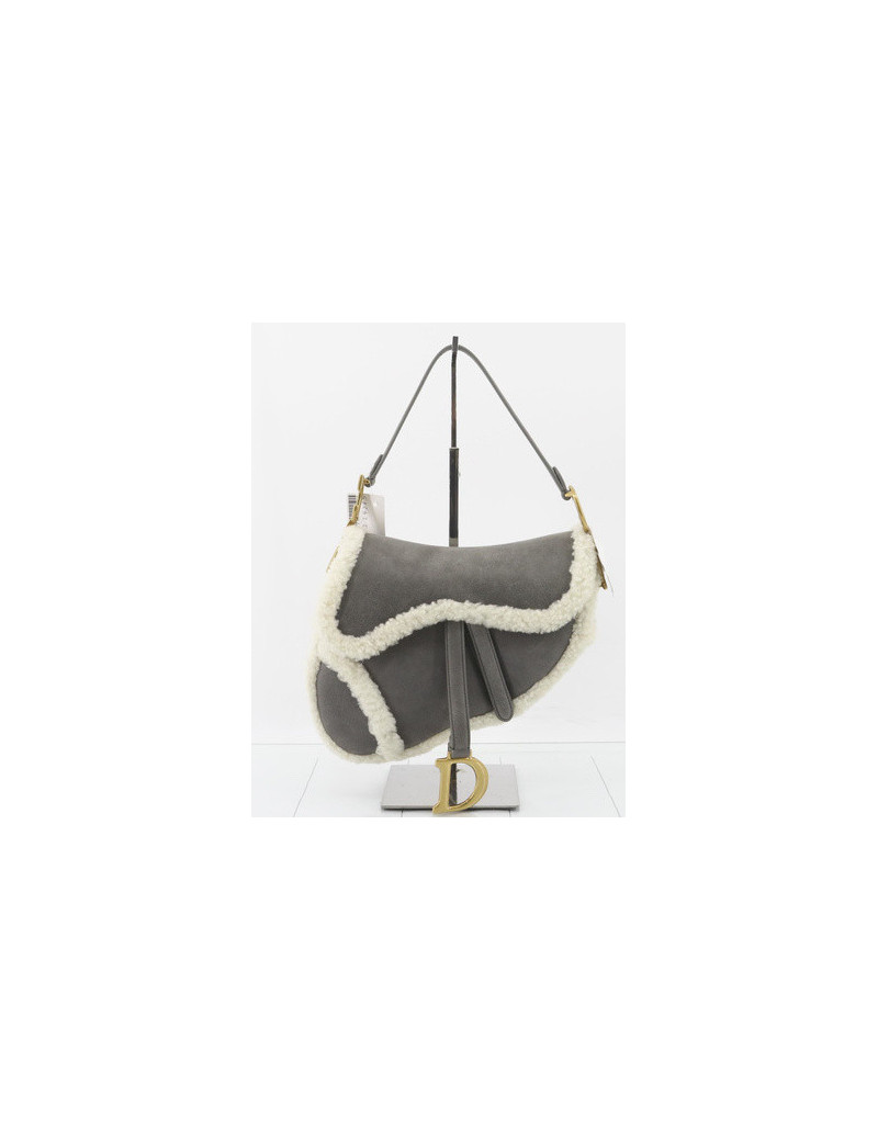 Sac saddle mouton DIOR gris