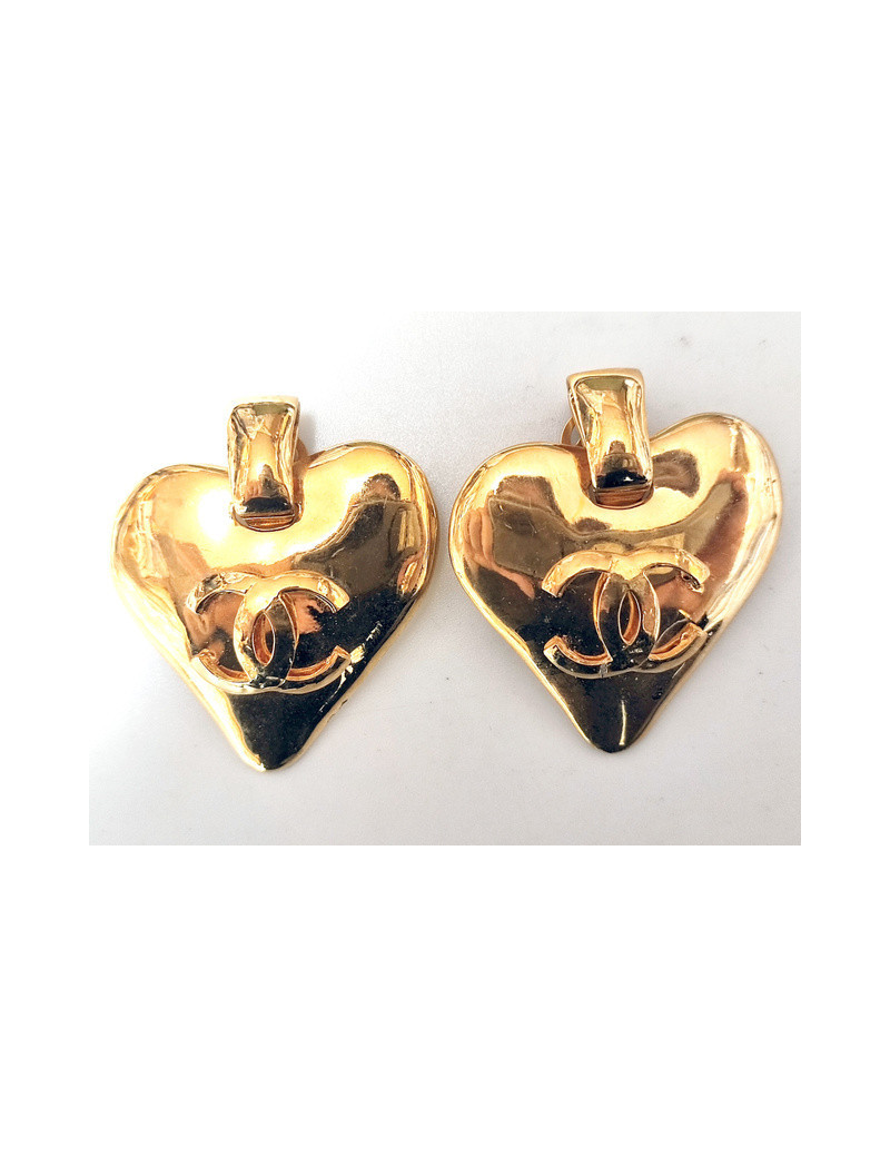 Clips d'oreilles CHANEL 1993 coeur