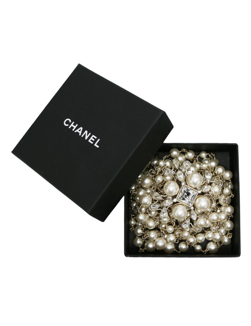 Sautoir Chanel multirangs doré : livré dans sa boîte Chanel d'origine