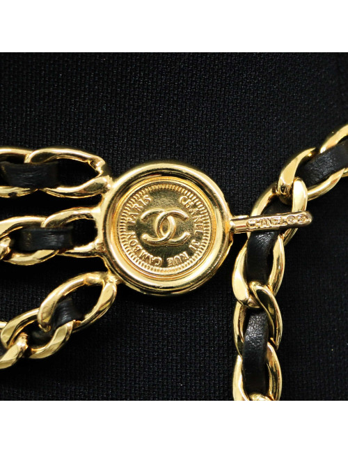 Ceinture Chanel chaine et cuir : livraison express dans le monde