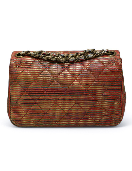 Sac CHANEL cuir doré et orange