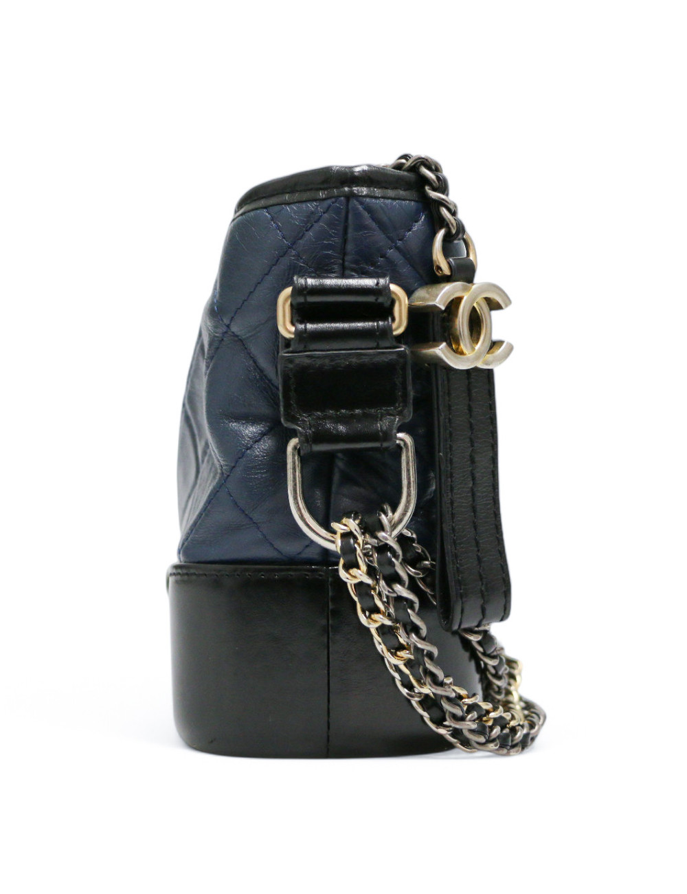Mini sac Gabrielle CHANEL bicolore bleu noir