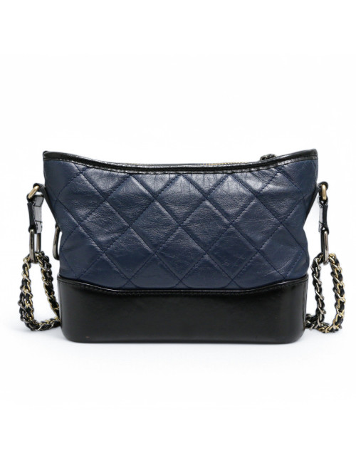 Mini sac Gabrielle CHANEL bicolore bleu noir