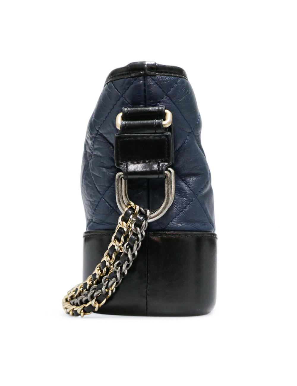 Mini sac Gabrielle CHANEL bicolore bleu noir