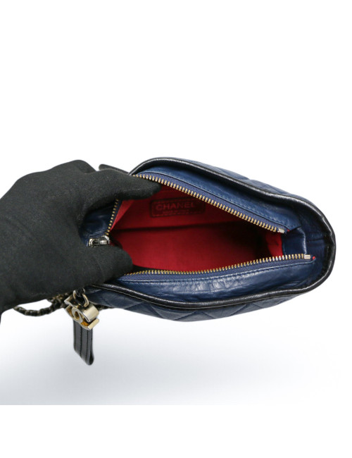 Mini sac Gabrielle CHANEL bicolore bleu noir