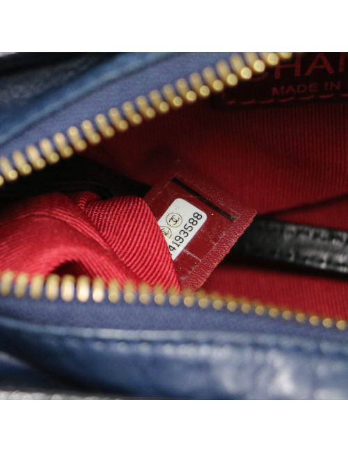 Mini sac Gabrielle CHANEL bicolore bleu noir