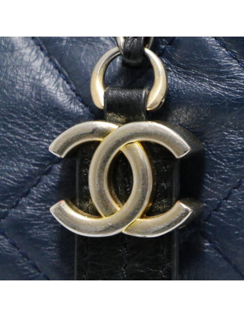 Mini sac Gabrielle CHANEL bicolore bleu noir