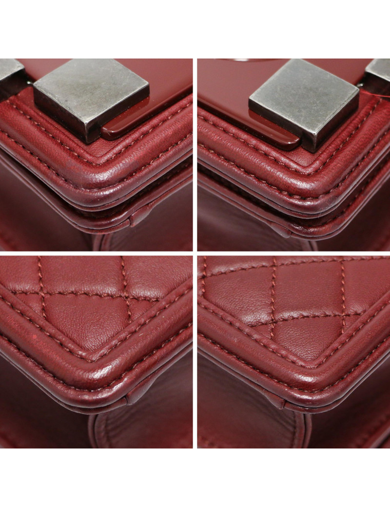 Mini sac Chanel Boy Brick bordeaux : livraison dans le monde entier