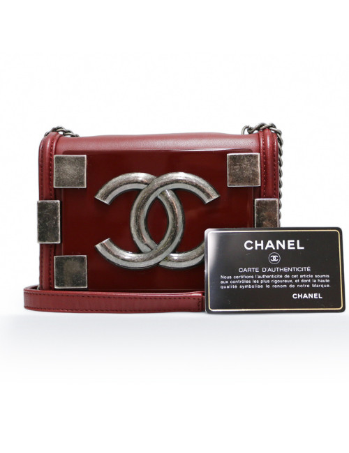 Mini sac Chanel Boy Brick bordeaux : livraison dans le monde entier