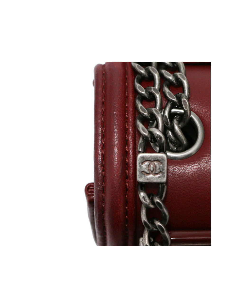 Mini sac Chanel Boy Brick bordeaux : livraison dans le monde entier