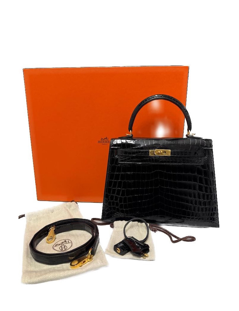 Kelly 25 HERMES sellier crocodile niloticus occasion certifiée