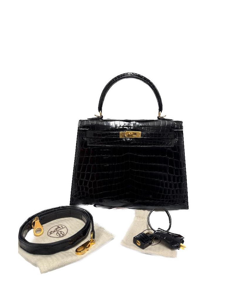 Kelly 25 HERMES sellier crocodile niloticus occasion certifiée