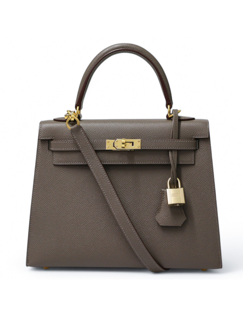 Sac Hermès Kelly 25 étoupe : livraison express dans le monde entier