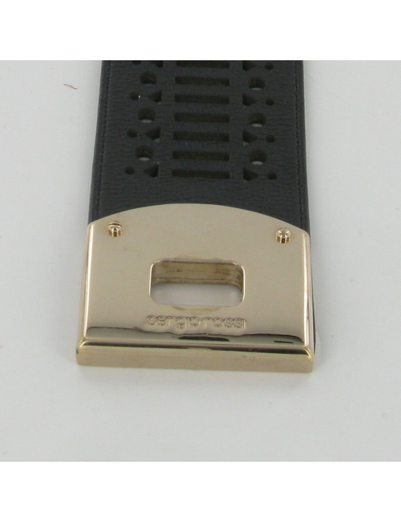 Manchette SERGIO ROSSI en cuir noir