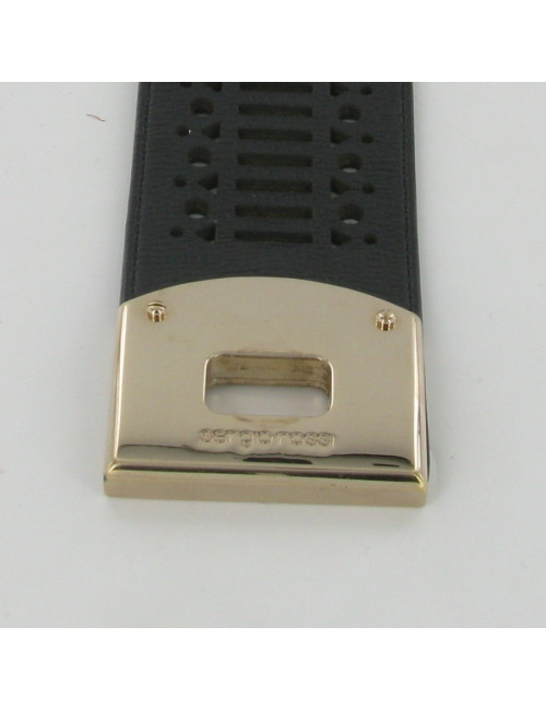 Manchette SERGIO ROSSI en cuir noir