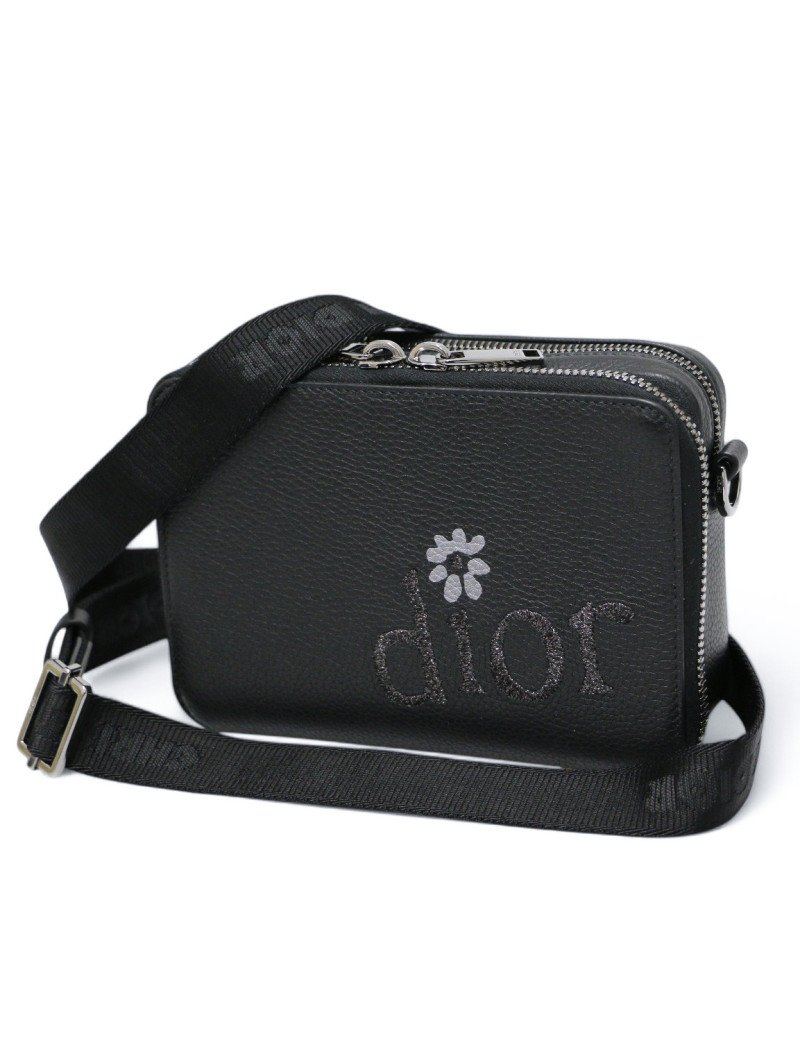 Sac bandoulière DIOR cuir de veau noir