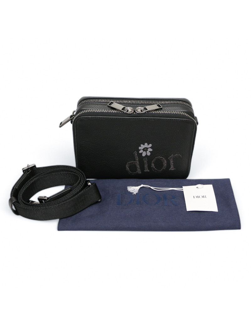 Sac bandoulière DIOR cuir de veau noir