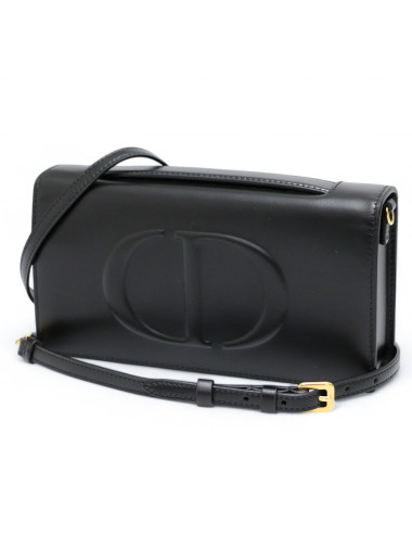 Mini sac Dior bandoulière cuir de veau noir : livré dans son dustbag