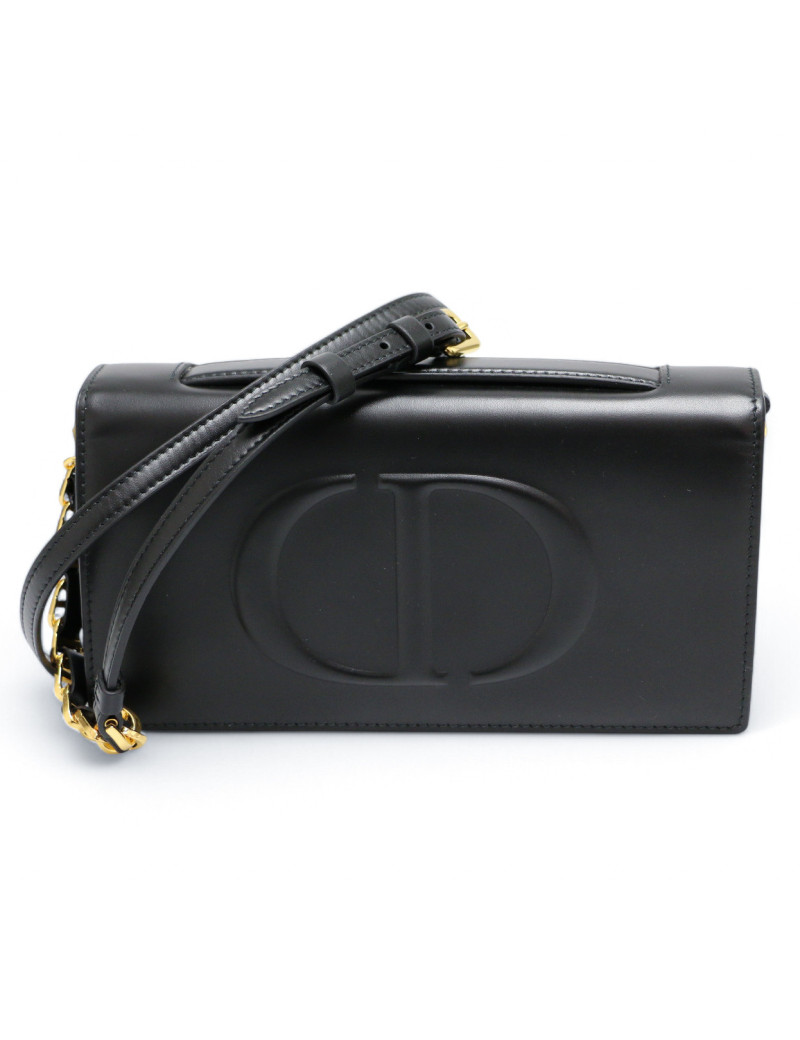 Mini sac DIOR bandoulière cuir de veau noir