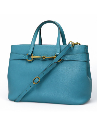 Sac Horsebit 1955 GUCCI cuir bleu ciel