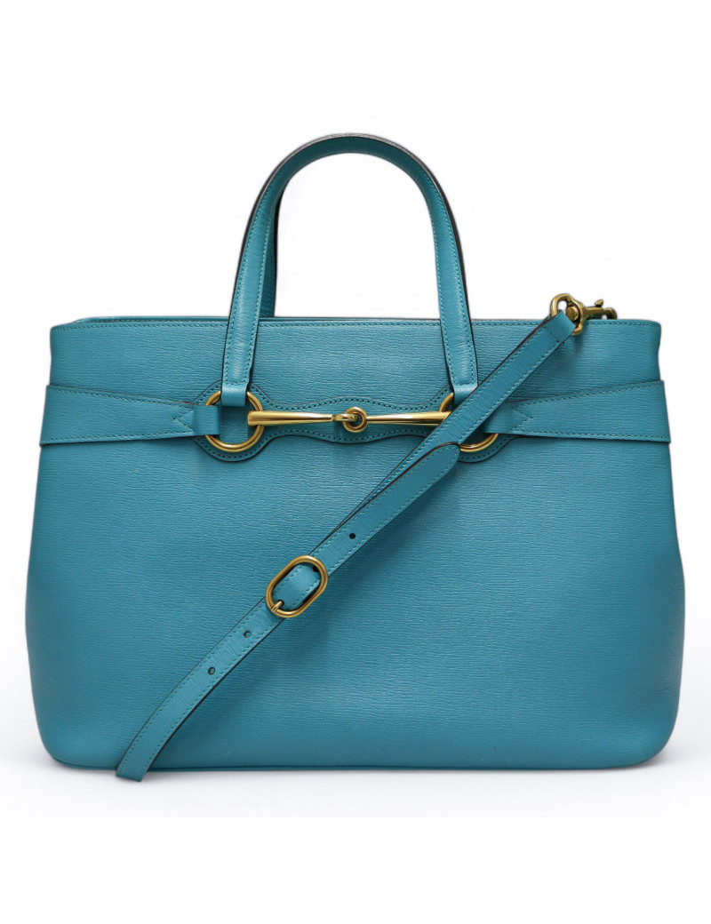 Sac Horsebit 1955 Gucci cuir bleu turquoise : certifié authentique