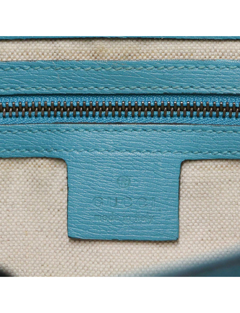 Sac Horsebit 1955 Gucci cuir bleu turquoise : certifié authentique