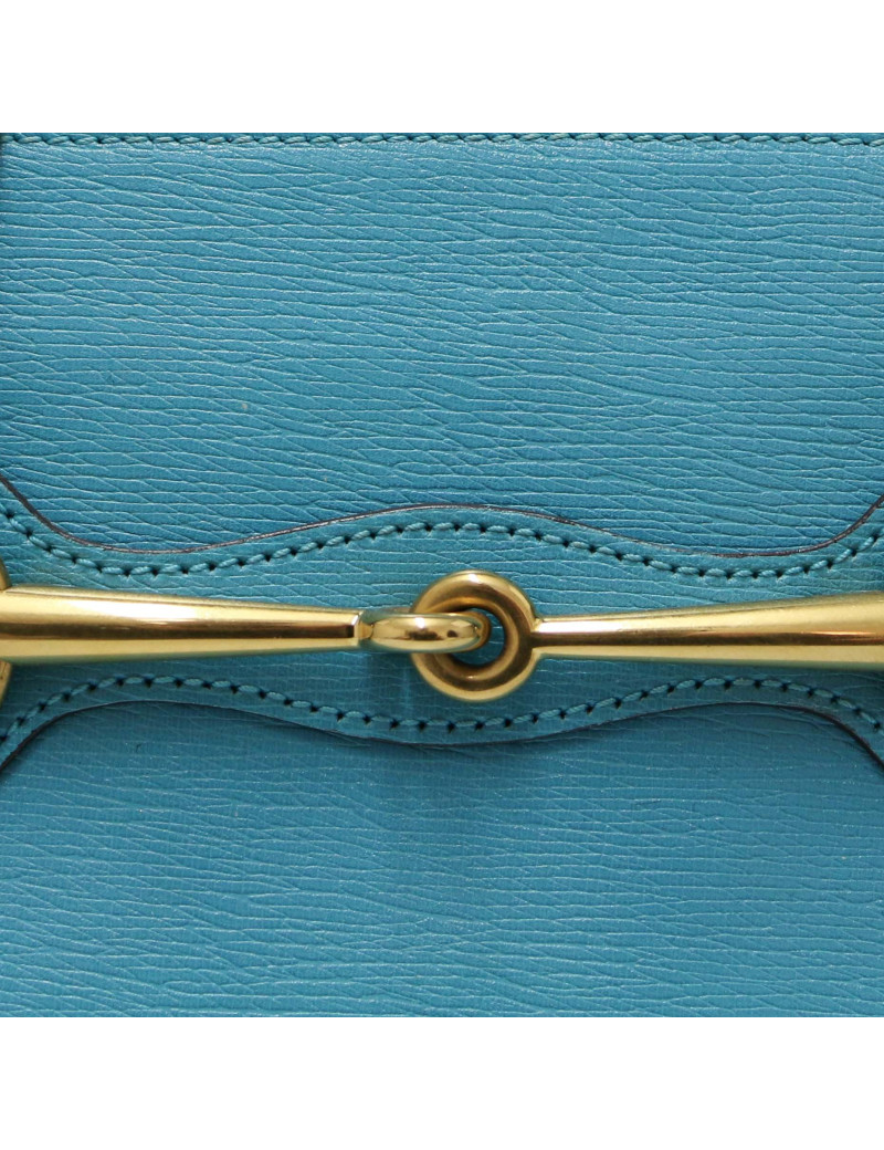 Sac Horsebit 1955 Gucci cuir bleu turquoise : certifié authentique