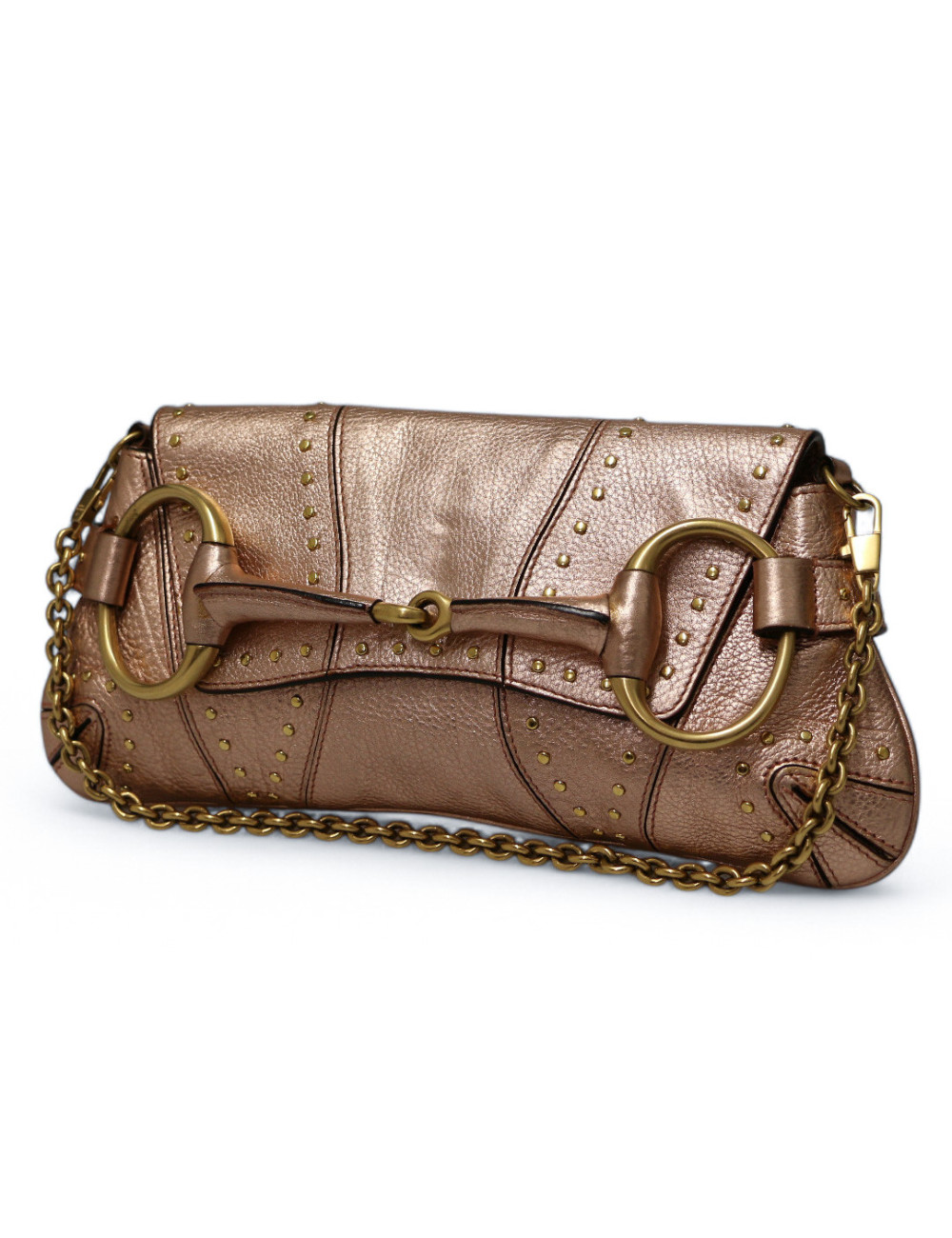 Sac Gucci Horsebit en cuir rose brillant, collection Gucci x Tom Ford