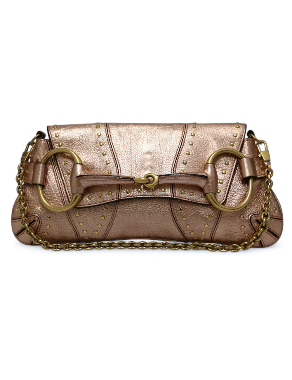 Sac Gucci Horsebit en cuir rose brillant, collection Gucci x Tom Ford