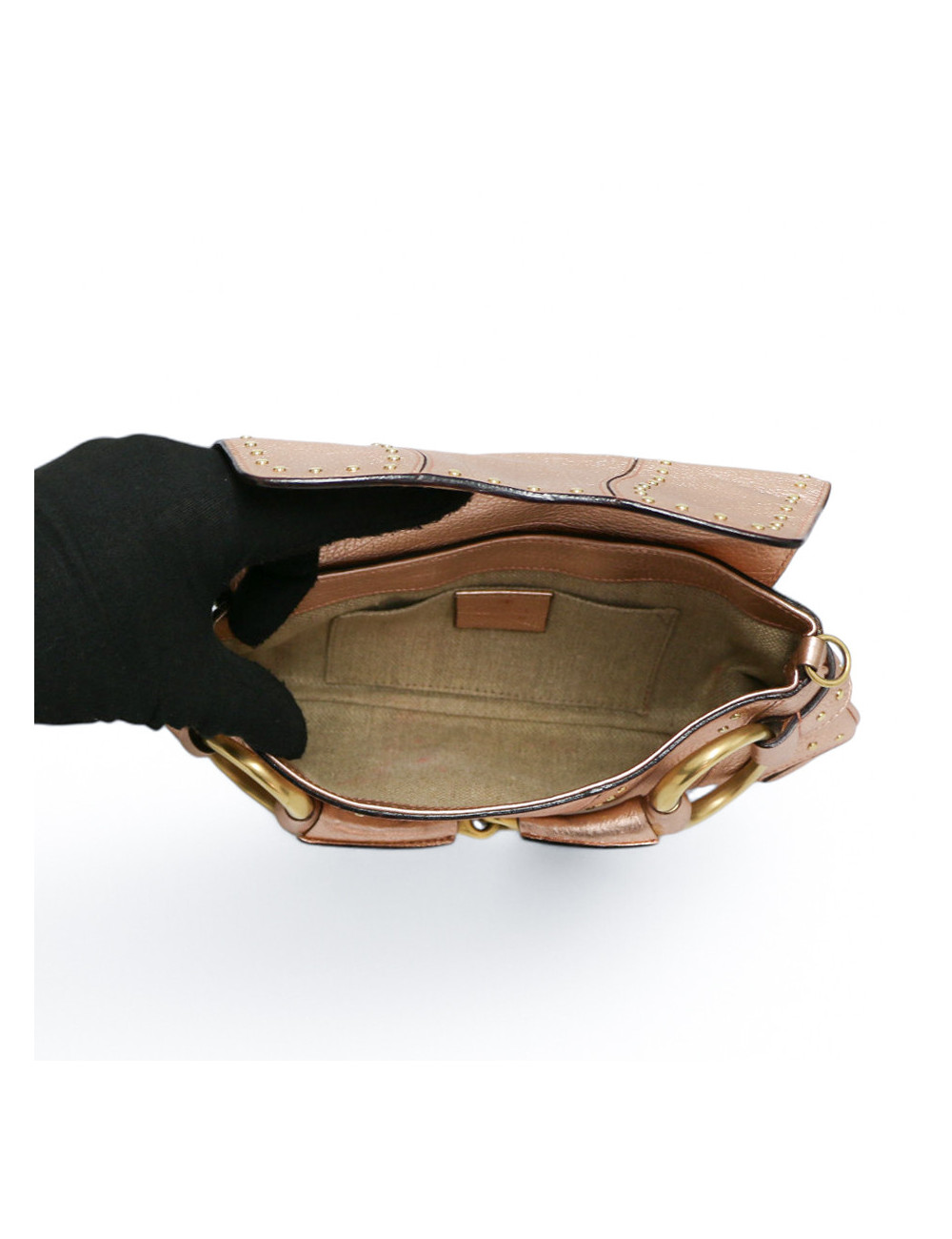 Sac Gucci Horsebit en cuir rose brillant, collection Gucci x Tom Ford