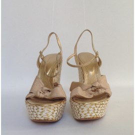 Wedge Sandals SERGIO ROSSI T 38 Golden strings