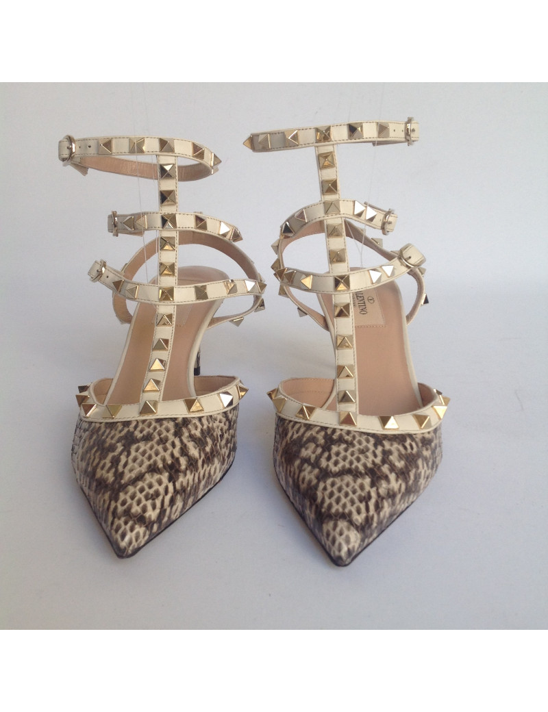 escarpins VALENTINO T 39 python et beige