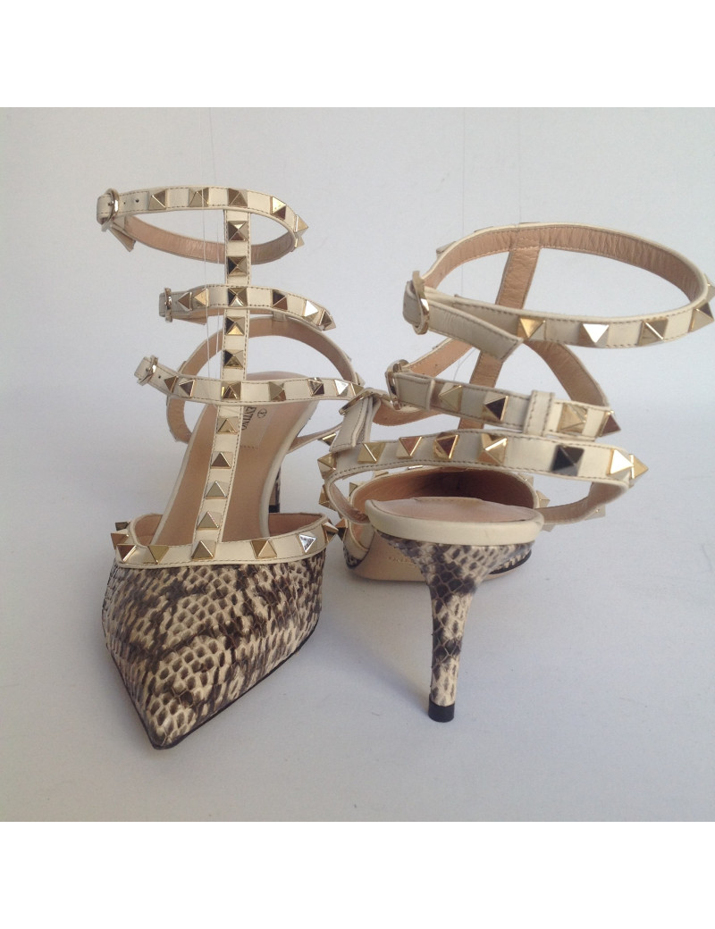escarpins VALENTINO T 39 python et beige