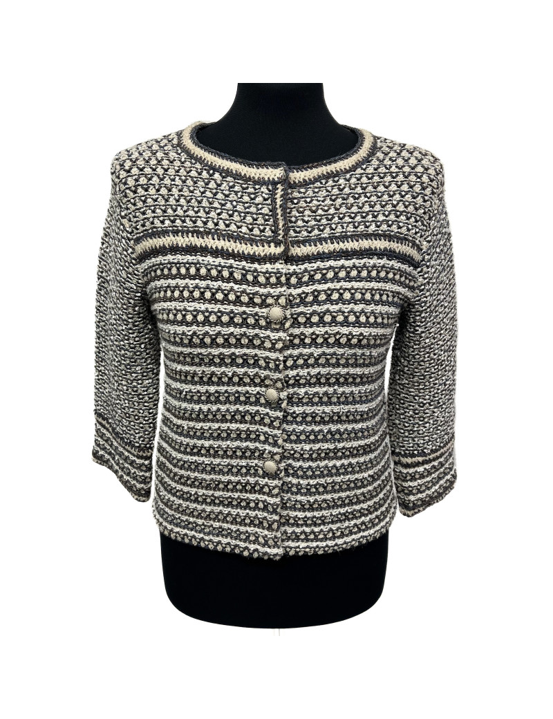 Cardigan T 38 CHANL fils dorés