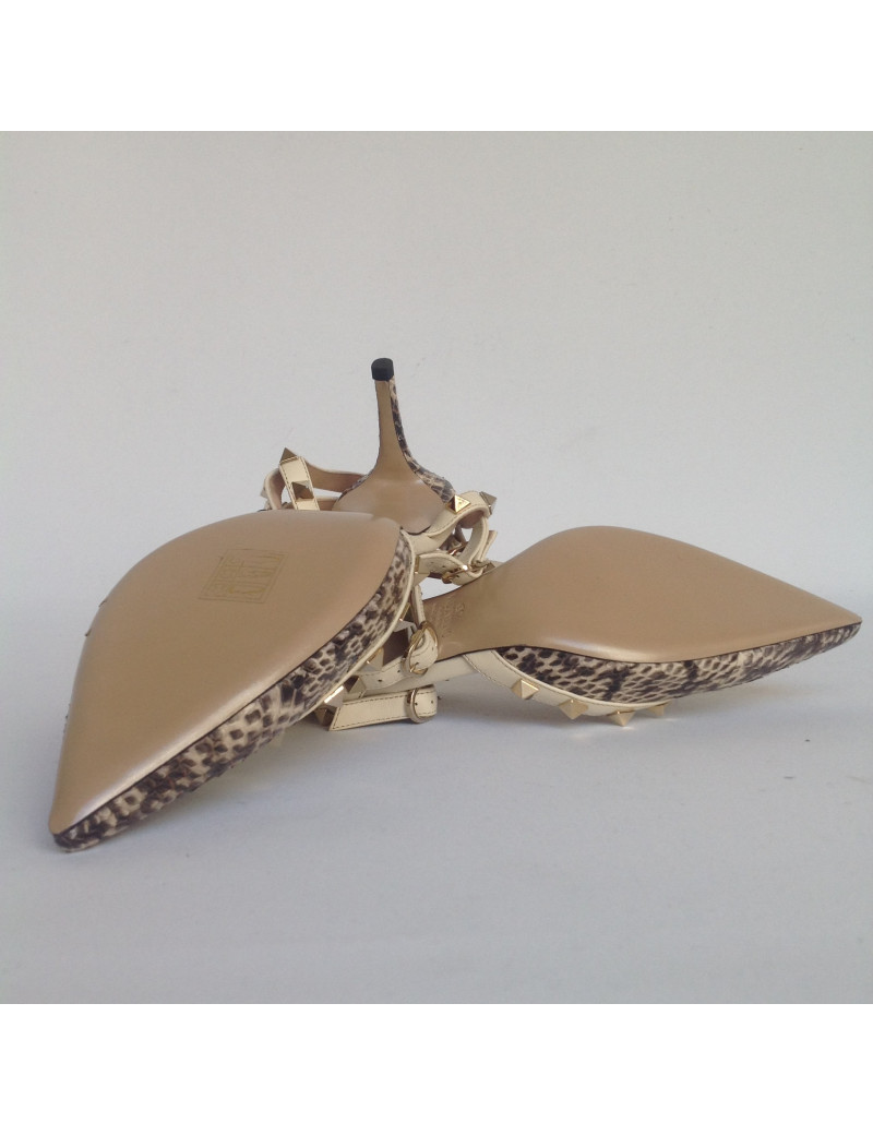 escarpins VALENTINO T 39 python et beige