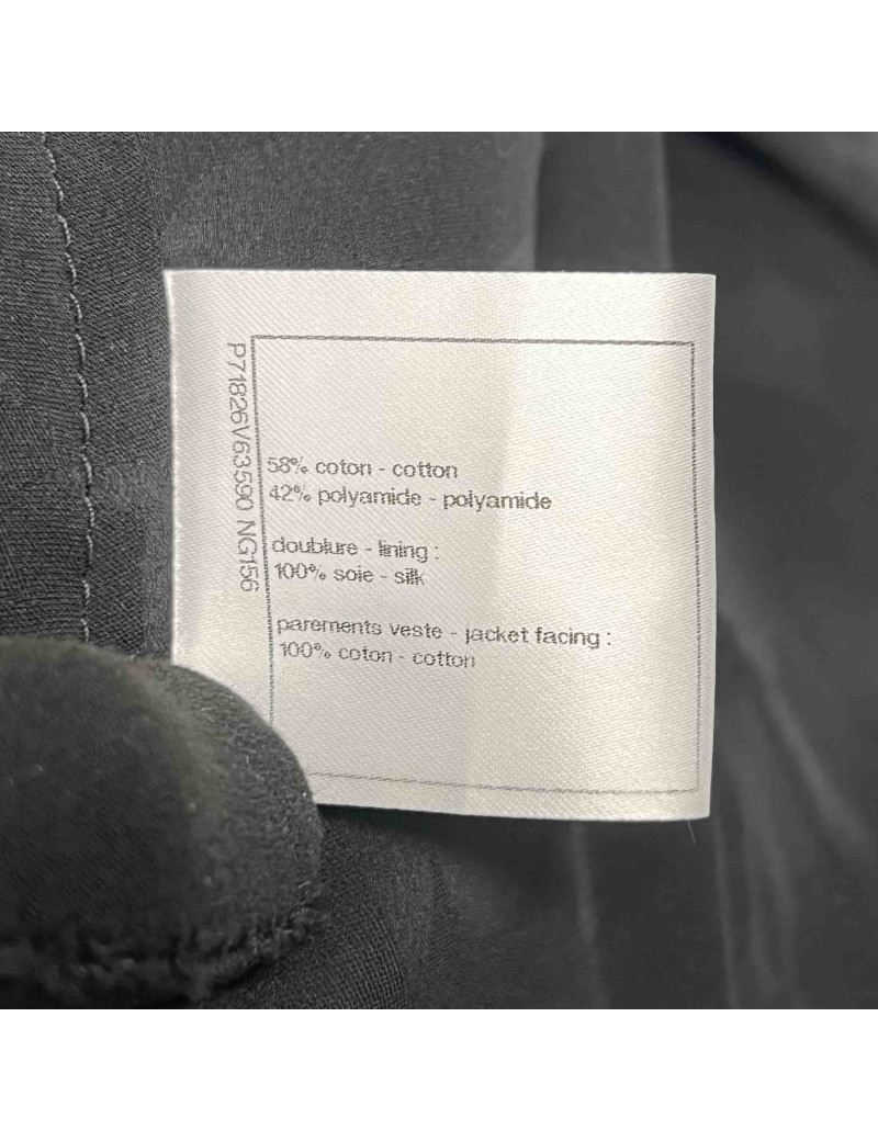 Veste longue CHANEL T 38 tweed  fils d'argent