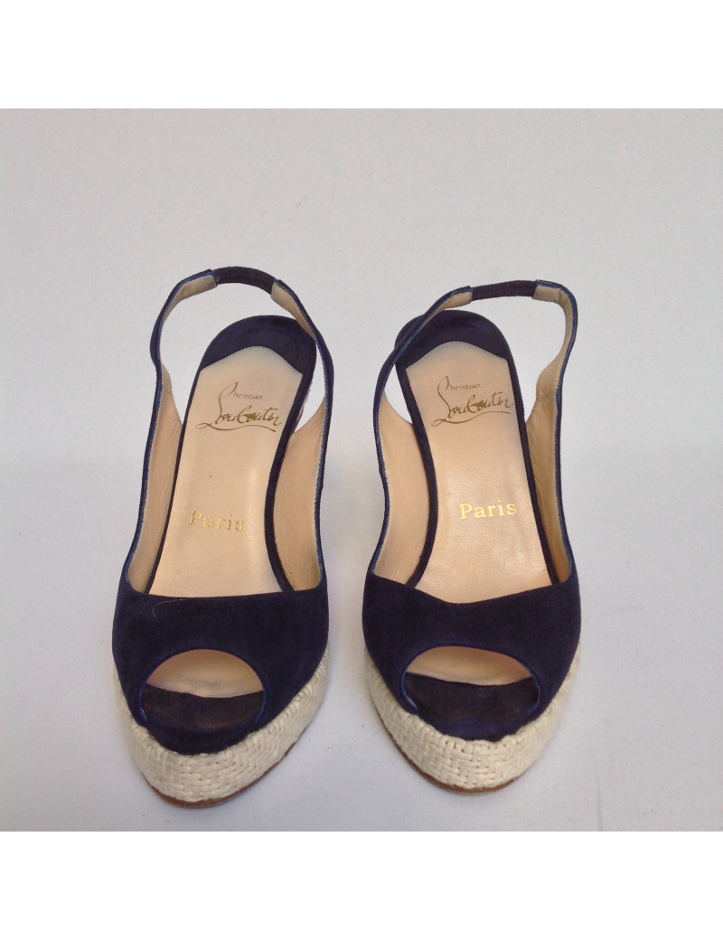 escarpins LOUBOUTIN T 35.5 bleues